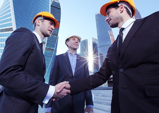 Contractors shaking hands